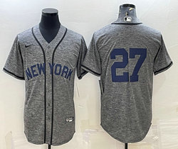 Nike New York Yankees #27 Giancarlo Stanton Hemp grey Authentic Stitched jersey