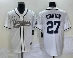 Nike New York Yankees #27 Giancarlo Stanton White Joint Stitched MLB Jersey