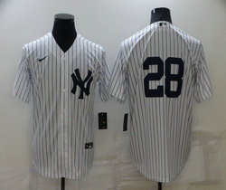 Nike New York Yankees #28 Josh Donaldson White Stripe Without Name Game Authentic Stitched MLB Jersey