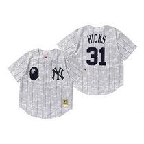 Nike New York Yankees #31 Aaron Hicks White BAPE x Mitchell & Ness Authentic Stitched MLB Jersey
