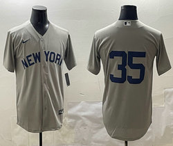 Nike New York Yankees #35 Cody Bellinger Gray no name Authentic Stitched MLB Jersey