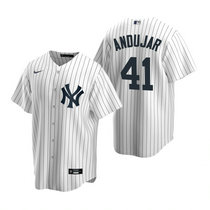 Nike New York Yankees #41 Miguel Andujar White Game Authentic Stitched MLB Jersey