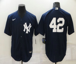 Nike New York Yankees #42 Mariano Rivera Blue Game Authentic Stitched MLB Jerseys