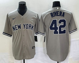 Nike New York Yankees #42 Mariano Rivera Gray With Name Game Authentic Stitched MLB Jersey