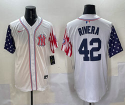 Nike New York Yankees #42 Mariano Rivera White 1(I) flag Joint MLB Jersey