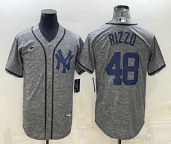 Nike New York Yankees #48 Anthony Rizzo Hemp grey team logo front Authentic Stitched jersey
