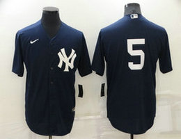Nike New York Yankees #5 Joe DiMaggio Blue Game Authentic Stitched MLB Jersey