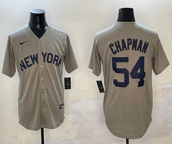 Nike New York Yankees #54 Aroldis Chapman Grey Game Authentic Stitched MLB Jersey