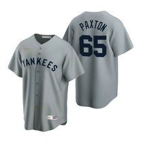 Nike New York Yankees #65 James Paxton Gray Cooperstown Collection Game Authentic Stitched MLB Jersey