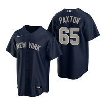 Nike New York Yankees #65 James Paxton Navy Game Authentic Stitched MLB Jersey