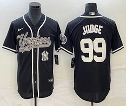 Nike New York Yankees #99 Aaron Judge Black Joint Team Patch on front Stitched MLB Jersey