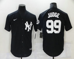 Nike New York Yankees #99 Aaron Judge Black Throwback Game Authentic Stitched MLB Jersey
