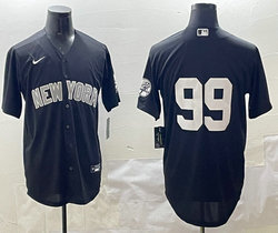 Nike New York Yankees #99 Aaron Judge Black no name Authentic Stitched MLB Jersey