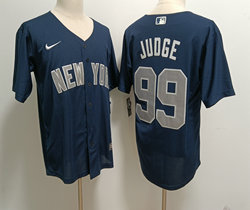 Nike New York Yankees #99 Aaron Judge Blue Game Gray Number Authentic Stitched MLB Jersey