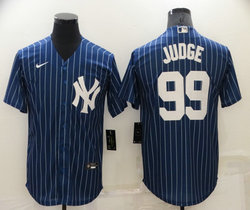 Nike New York Yankees #99 Aaron Judge Blue Throwback Game Authentic Stitched MLB Jersey
