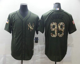 Nike New York Yankees #99 Aaron Judge Game Green Salute to Service Authentic Stitched MLB jersey