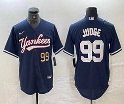 Nike New York Yankees #99 Aaron Judge Navy 2(II) Joint Gold 99 front Stitched MLB Jersey