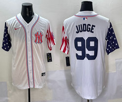 Nike New York Yankees #99 Aaron Judge White 1(I) flag Joint MLB Jersey