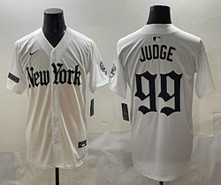 Nike New York Yankees #99 Aaron Judge White 5(V) Joint MLB Jersey