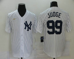 Nike New York Yankees #99 Aaron Judge White Gold Logo Game Authentic Stitched MLB Jersey