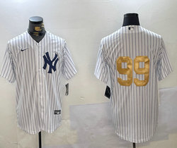 Nike New York Yankees #99 Aaron Judge White Gold number no name Stitched MLB Jersey