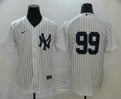 Nike New York Yankees #99 Aaron Judge White Stripe Game Authentic Stitched MLB Jersey