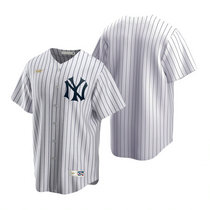 Nike New York Yankees #Blank White Stripe Gold Logo Game Authentic Stitched MLB Jersey