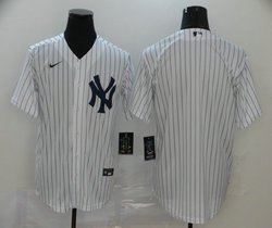 Nike New York Yankees Blank White Stripe Game Authentic Stitched MLB Jersey