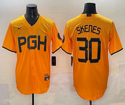 Nike Pittsburgh Pirates #30 Paul Skenes Gold 2025 City MLB Jersey