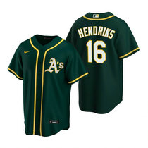 Nike Oakland Athletics #16 Liam Hendriks Green Game Authentic Stitched MLB Jersey
