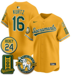 Nike Oakland Athletics #16 Nick Kurtz Gold Fashion 2026 MLB Jersey