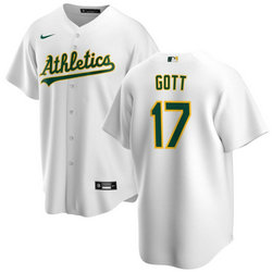 Nike Oakland Athletics #17 Trevor Gott White Game Authentic Stitched MLB Jersey