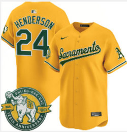 Nike Oakland Athletics #24 Rickey Henderson Gold Fashion 2026 MLB Jersey