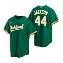 Nike Oakland Athletics #44 Reggie Jackson Green Game Authentic Stitched MLB Jersey