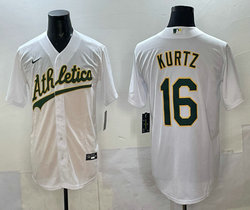 Nike Oakland Athletics #16 Nick Kurtz White Stitched Jersey