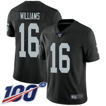 Nike Oakland Raiders #16 Tyrell Williams With NFL 100th Season Patch Black Vapor Untouchable Limited Authentic Stitched NFL Jersey