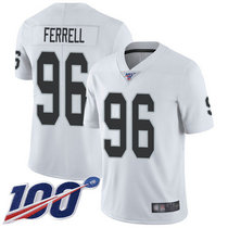 Nike Oakland Raiders #96 Clelin Ferrell NFL 100th Season Patch White Vapor Untouchable Limited Authentic Stitched NFL Jersey