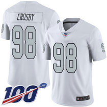 Nike Oakland Raiders #98 Maxx Crosby 100th Season White Rush Limited Authentic Stitched NFL Jersey