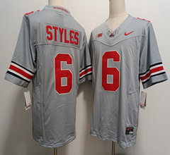 Nike Ohio State Buckeyes #6 Sonny Styles Gray Red number Jersey