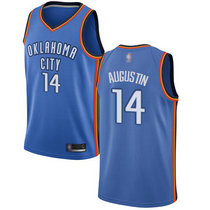 Nike Oklahoma City Thunder #14 D.J. Augustin Blue Game Authentic Stitched NBA jersey
