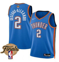 Nike Oklahoma City Thunder #2 Shai Gilgeous Alexander Blue 2025 Finals Patch NBA Jersey