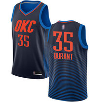 Nike Oklahoma City Thunder #35 Kevin Durant Navy Blue Game Authentic Stitched NBA jersey