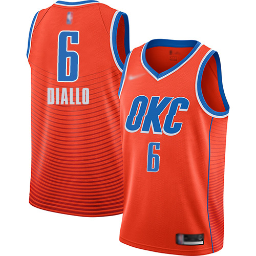 Nike Oklahoma City Thunder #6 Hamidou Diallo Orange Game Authentic Stitched NBA jersey