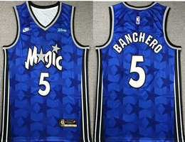 Nike Orlando Magic #5 Mohamed banchero Blue 2023-24 With Advertising Authentic Stitched NBA Jersey