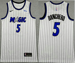 Nike Orlando Magic #5 Mohamed banchero 2026 White With Advertising NBA Jersey