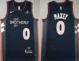 Nike Philadelphia 76ers #0 Tyrese Maxey 2024 City With Advertising Authentic Stitched NBA Jersey