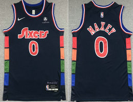 Nike Philadelphia 76ers #0 Tyrese Maxey City 75th anniversary With Advertising Authentic Stitched NBA jersey