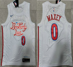 Nike Philadelphia 76ers #0 Tyrese Maxey White 22-23 Authentic Stitched NBA Jersey