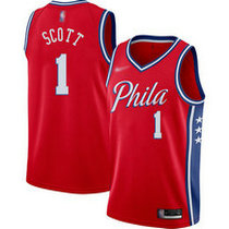 Nike Philadelphia 76ers #1 Mike Scott Red Game Authentic Stitched NBA jersey
