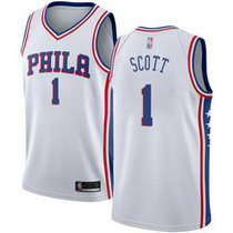 Nike Philadelphia 76ers #1 Mike Scott White Game Authentic Stitched NBA Jersey